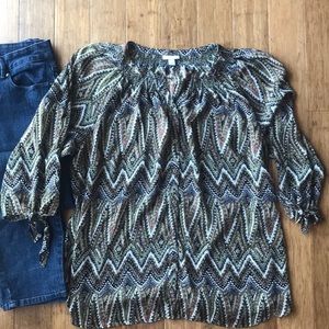 Westport 1962 Printed Button Up Blouse